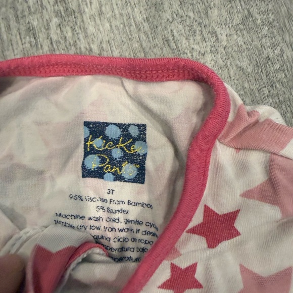 Kickee Pants Pink and White Star Footie - Picture 3 of 4
